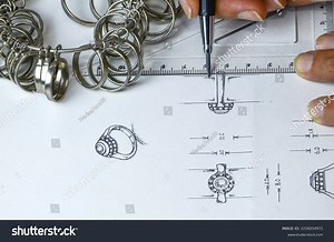 Jewelery Designer Drawing Diamond Gemstone Ring Stock Photo 2226054971 | Shutterstock