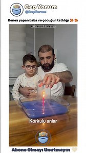 The cuteness of a father and child experimenting 🥰🥰