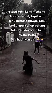 Macam2 mainan dulu..penat main pondok,main kat sawah padi. Penat main sawah, mandi parit.Panjat pokok ,mancing,main congkak.Jam balik rumah kami adalah bila bunyi azan maghrib..itupun dah cuak, takut mak marah.. Allah, rindunyaaaaa zaman tu.. | Orang Kampung Kita