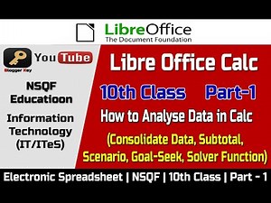 How to Analyze Data Using Scenario and Goal Seek in LibreOffice Calc | NSQF | 10th Class | Part - 1