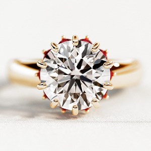 5 Carat Round Diamond Ring : 14k Yellow Gold Cluster Setting Ruby - Etsy