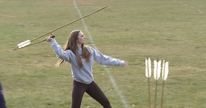 Montana Tech class learns the ancient art of atlatl throwing