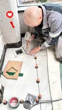 Accurate Tile Fitting Around Drain | Professional Floor Tiling #shorts