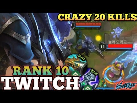 TWITCH MAX ATK SPEED MVP BUILD! CRAZY 20 KILLS - TOP 10 GLOBAL TWITCH BY zBTNz TCHO TW Lo- WILD RIFT