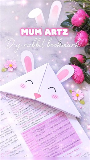 Cute DIY rabbit bookmark 🐰✨ Easy, aesthetic & perfect for your books 💖📚 #DIY #Bookmark #Craft#Shorts