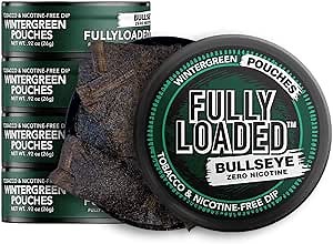 Fully Loaded Chew - 5 Pack Wintergreen Pouches - Tobacco Free and Nicotine Free Wintergreen Flavored Chew. Herbal Dip and Snuff to Help Quit Dipping, Quit Chewing, and Quit Tobacco.