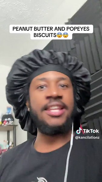 HE ATE ALL OF THEM NO BEV😨😨 @Dee Gates #k4ncil | popeyes biscuit with peanut butter