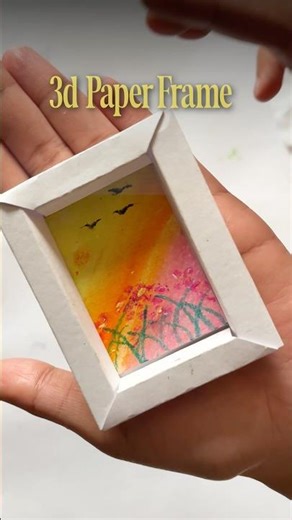 Learn to make frame from paper with me! #paperframe #3d #littleart #miniframe