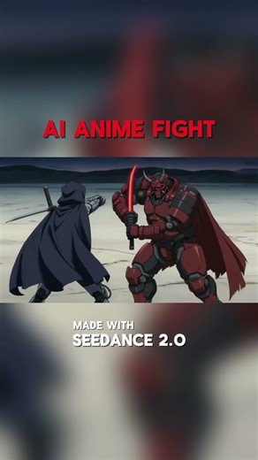 Cyber Samurai vs Ninja 👺🥷 AI Anime Fight (Seedance 2.0)