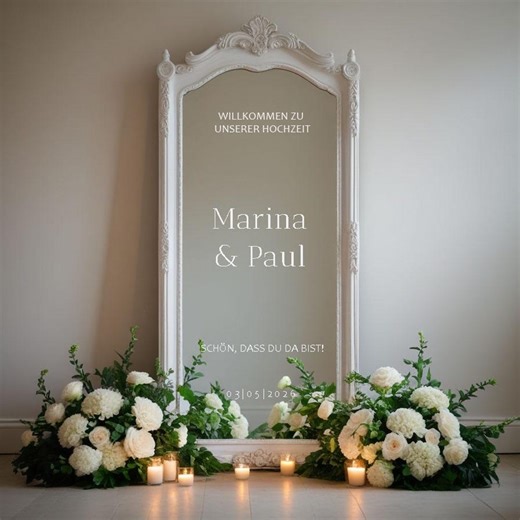 Welcome Wedding Sign, Personalized Names, for Mirrors, Acrylic, Cardboard - Wedding Mirror Sticker Welcome Sign Reception Board - Etsy