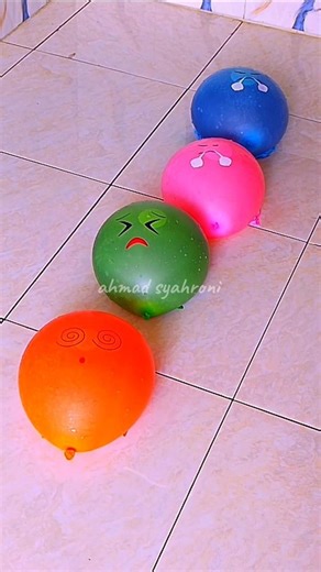 4 cute character balloons, satisfying and funny balloon popping video #poppballons #balloon #funny