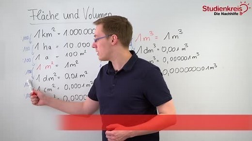 Fläche und Volumen - Einheiten umrechnen