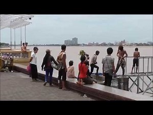 Street Kids Bathing In The Mekong