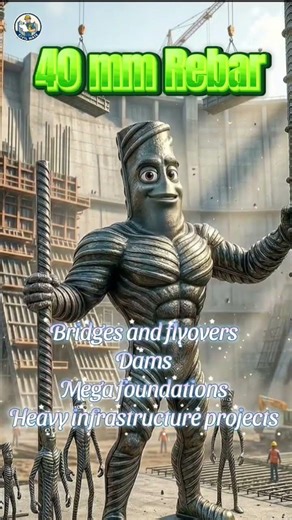 25mm 32mm 40mm Steel Bars Uses in Construction | Heavy Reinforcement Explained | Civil Mate Telugu