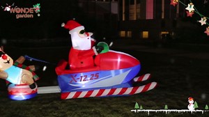 8.5 FT Christmas Inflatables Outdoor Decorations, Funny Christmas Inflatables Santa Claus and Elk Sits on a Snowmobile Blow Up Yard Decorations with Built-in Lights for Yard Lawn Garden Party Decor