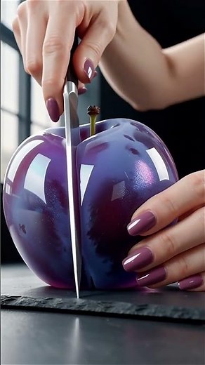 Acrylic Plum Slice 💜✨ | Hyper Realistic ASMR Macro