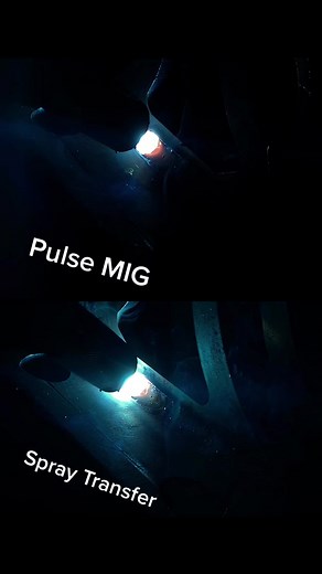Hear the difference 😮 pulse welding vs spray transfer.