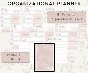 Detailed Organization Digital Planner, Organized Digital Planner for Work, ADHD Organization Planner, Detailed Digital Daily Planner - Etsy