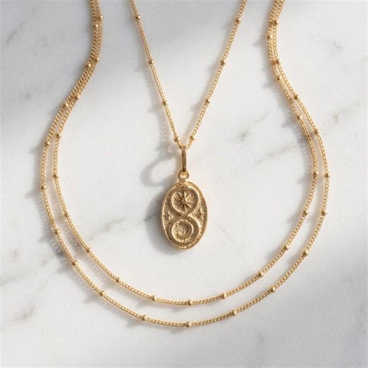 Cosmic Sun and Moon Brass Necklace | Minimalist Boho Jewelry | Celestial Pendant - Etsy