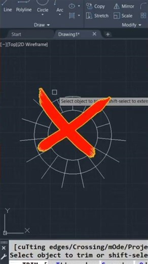 how to trim object in autocad 2D & 3D #jaunpur #autocad