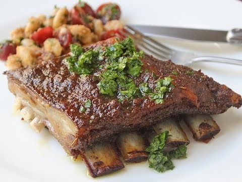 Roasted Lamb Breast Recipe - Beautiful Breast of Lamb with Honey Parsley Vinegar