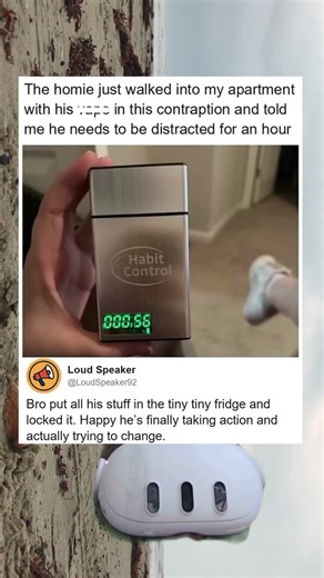 Putting Himself On Timeout With A Tiny Fridge Lock