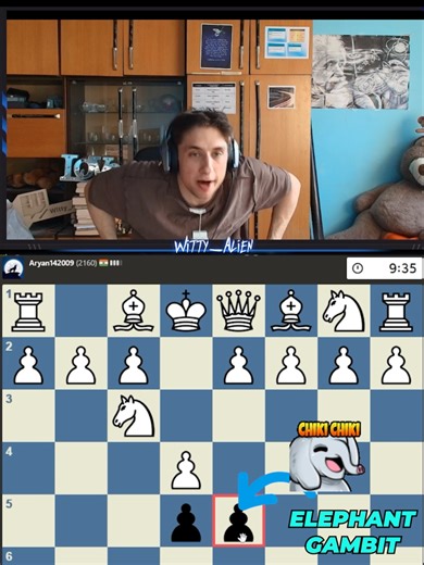 Brilliant Elephant Gambit Game in Rapid! 🐘 #foryou #fyp #chess #chesstok #chesscom #viral #funny #boardgames #rage