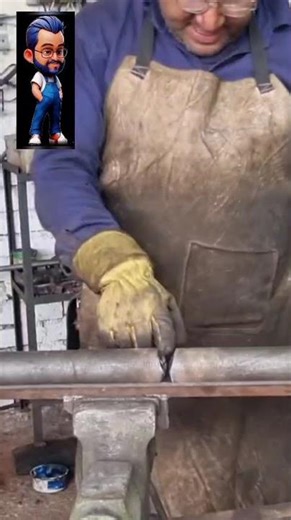 Welding half-shaft, first alignment at an angle #workshop #mechanics #HELCO