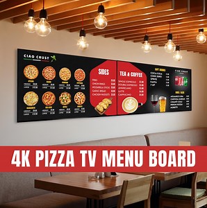 Animated Pizza Shop TV Menu Board | Italian Restaurant Signage (digital Download) - Etsy