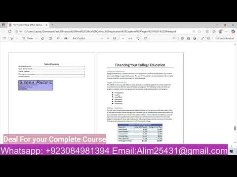 In Practice Word Office Online: Application Capstone Project 1 | COURSE NAME CTS1050 - Introduction