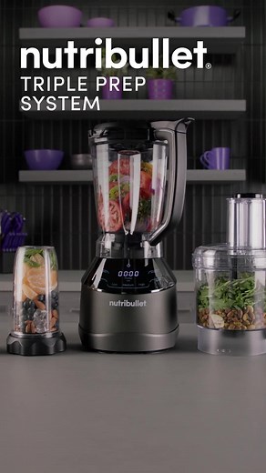 Introducing our brand new nutribullet® Triple Prep System! ✨ This multifaceted appliance operates a full-sized blender, a personal blender, and a 7-cup food processor, all from the same intelligent power base. With 1500 watts of power and vessel recognition that illuminates the corresponding programs for each attachment, it’s simple and streamlined to blend, extract, chop, slice and knead all your delicious creations!
