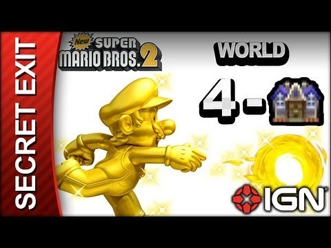New Super Mario Bros. 2 - Secret Exit Guide - World 4-Haunted House - Walkthrough