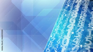 Mathematical animation numerical codes and dynamic data for science presentations. Fluid numbers in motion transforming digits and data analysis in modern composition layout