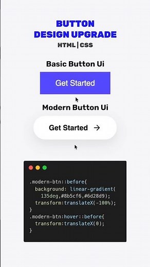 Button Design Upgrade 🚀 | HTML & CSS #css #uidesign #webdesign #coding