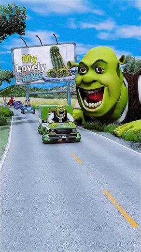Happy & Weird Cars vs Scary Shrek in BeamNG.drive