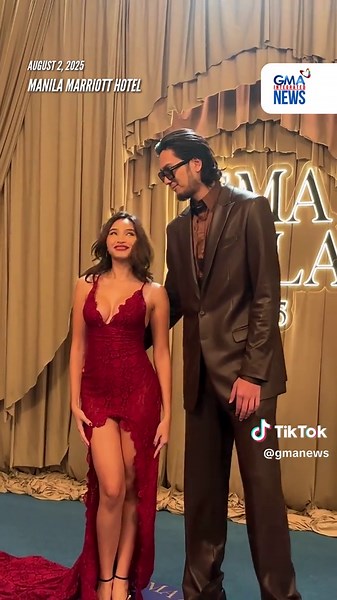 KAI SOTTO AND RERE MADRID ❤️️️ Kai Sotto and Rere Madrid emanate love tonight as a couple on the #GMAGala2025 blue carpet.