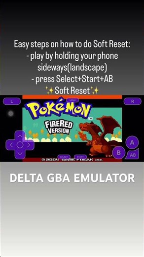 DELTA GBA Emulator Soft Reset #pokemon #pokemonfirered #shinypokemon #pokemoncommunity #emulator