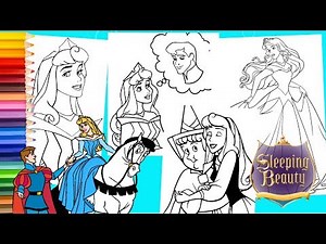 Disney Princess Aurora Prince Philip & Flora Coloring Pages for kids