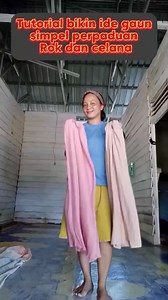 Tutorial bikin ide gaun dari perpaduan Rok dan celana #thinline #fashion #tutorial #fyp #viral #hiburan #fypviralシ | Indah Mmg