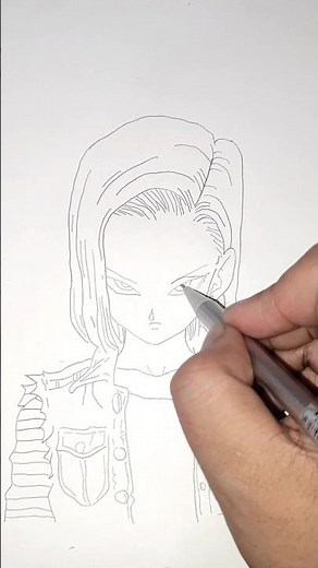 Drawing the basic sketch pattern of Android 18 from Dragon Ball. #drawing #anime #sketch #dragonball