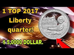 Quater dollar coin from United States of America Liberty 2017 most valuable rare coin.