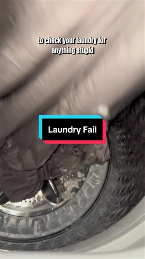 This is just your friendly reminder to check your laundry before washing it so you don’t get any surprises. 😂😂😂#Laundry #LaundryFaill #laundryhack #laundrytips #creatorsearchinsights