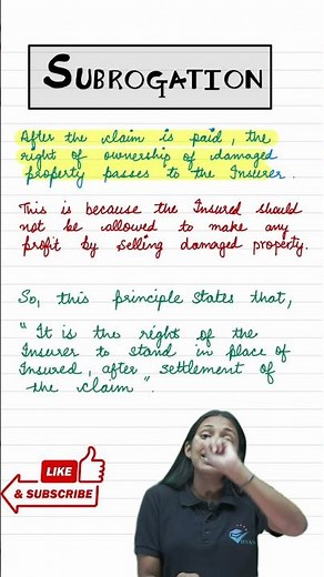 Principle of Subrogation II Principles of Insurance II Class 11 bst ch- 4 Business Services