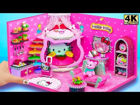 Make Hello Kitty Doll Room with Hello Kitty Bunk Bed from Cardboard ❤️ DIY Miniature House