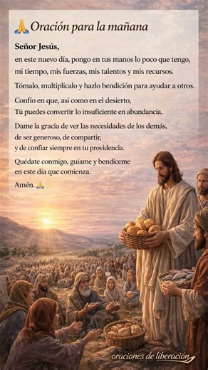 🙏 ORACIÓN DE LA MAÑANA MUY PODEROSA ¡DIOS MULTIPLICARÁ LO POCO QUE TIENES EN ABUNDANCIA! ✨