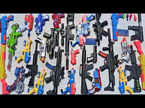 NERF WAR Sniper Guns and GEL BLASTER GUN AK47 Gun M16 Sniper Gun Shotgun Granade Cobra gun Pistol