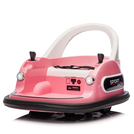 Pawverly 12V Electric Bumper Car for Kids, 360 Degree Spin Ride On Toy w/ Remote Control, LED Lights, Bluetooth Music, Anti-Collision Padding & Safety Belt for Ages 1.5-5 Pink