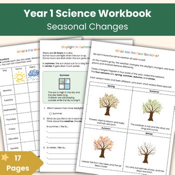 Year 1 Science Workbook: Seasonal Changes | Weather & Seasons Activities