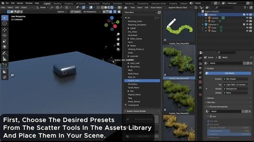 Blender植物库为动画和艺术带来生动风格化场景：Stylized Trees And Plants Tree Library Flora Paint_哔哩哔哩_bilibili