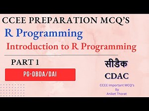 CDAC | CCEE Preparation MCQ's | Introduction to R Programming | Part 1